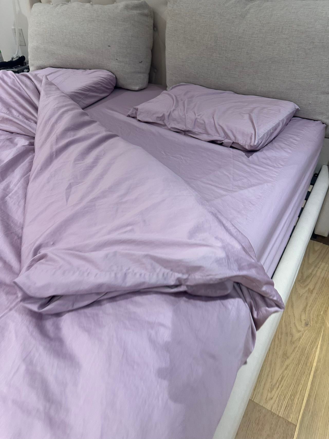 Lavender Long Staple Cotton Sateen Duvet Cover & Bed Sheet Set