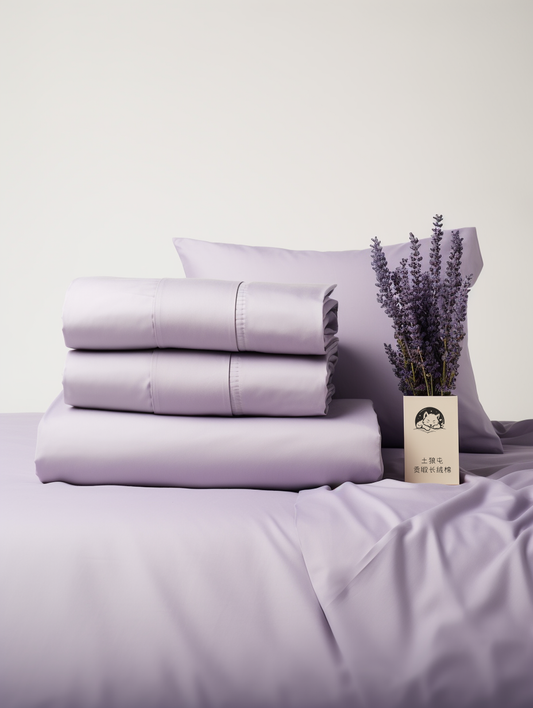 Lavender Long Staple Cotton Sateen Duvet Cover & Bed Sheet Set