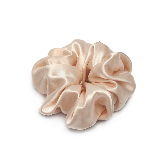 Champaign Gold Large Mulberry Silk Scrunchie