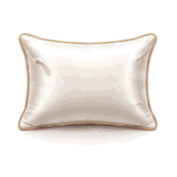 Plump cream silk pillow with champagne piping